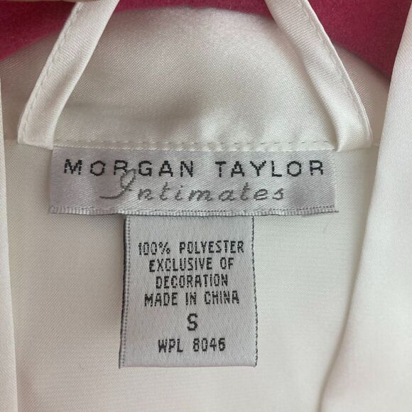 Morgan Taylor Vintage Ivory Bridal Robe S Long Satin - Picture 15 of 16